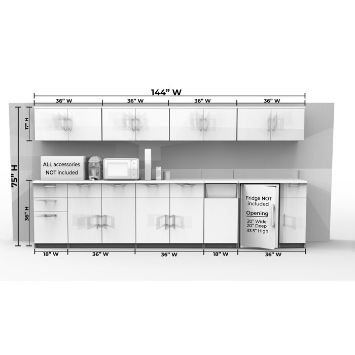 Breaktime Raised Panel 144'' W x 76'' H Espresso Medium Density